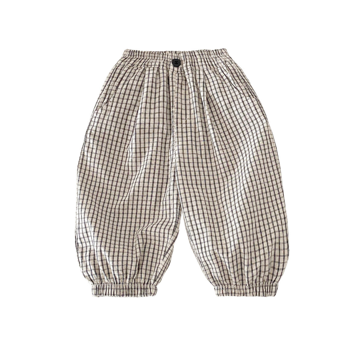Infant and Toddler Summer Pants, Stylish Plaid Design, Lightweight, Loose Fit, Mosquito-Proof, Casual Cuffed Pants
