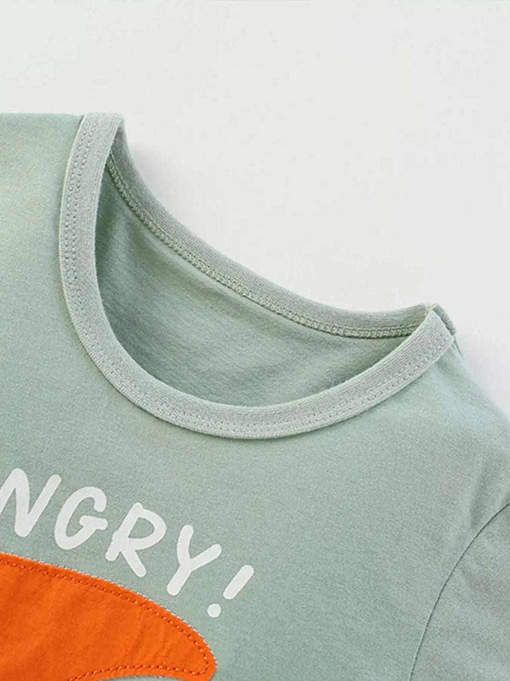 Sage kids graphic short-sleeve T-shirt, crew neckline and partial dinosaur print