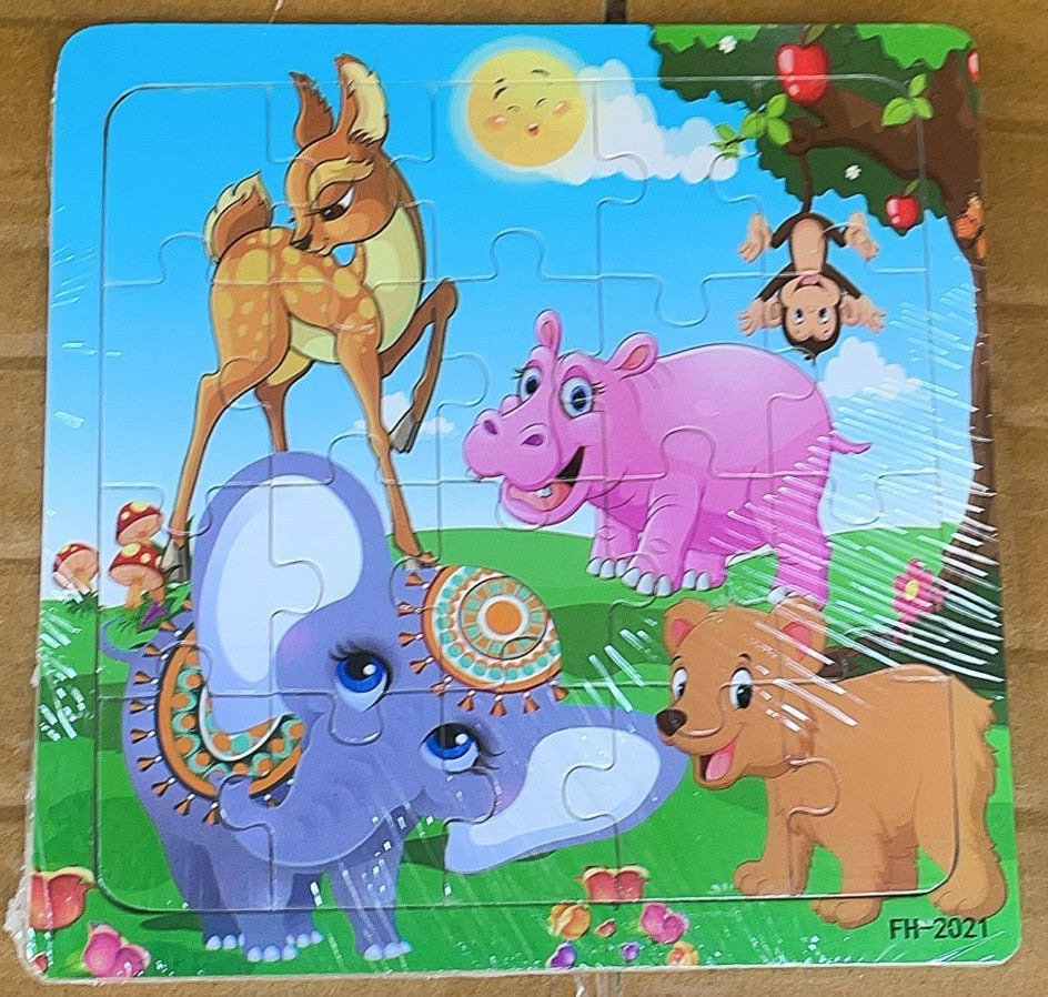 Wooden puzzle, children's animal puzzle, educational cartoon, flat puzzle toy for early childhood education