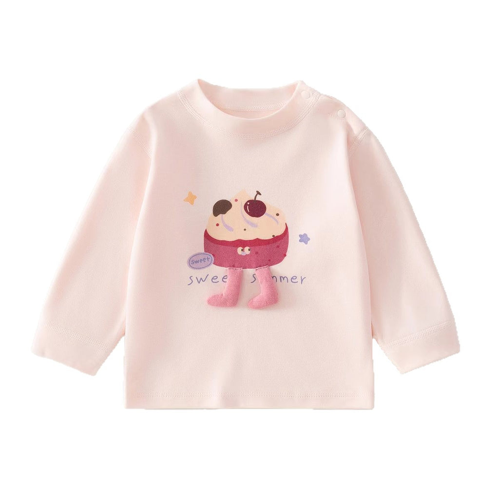Girl Baby Cartoon Top Cotton Printed Long Sleeve T-shirt
