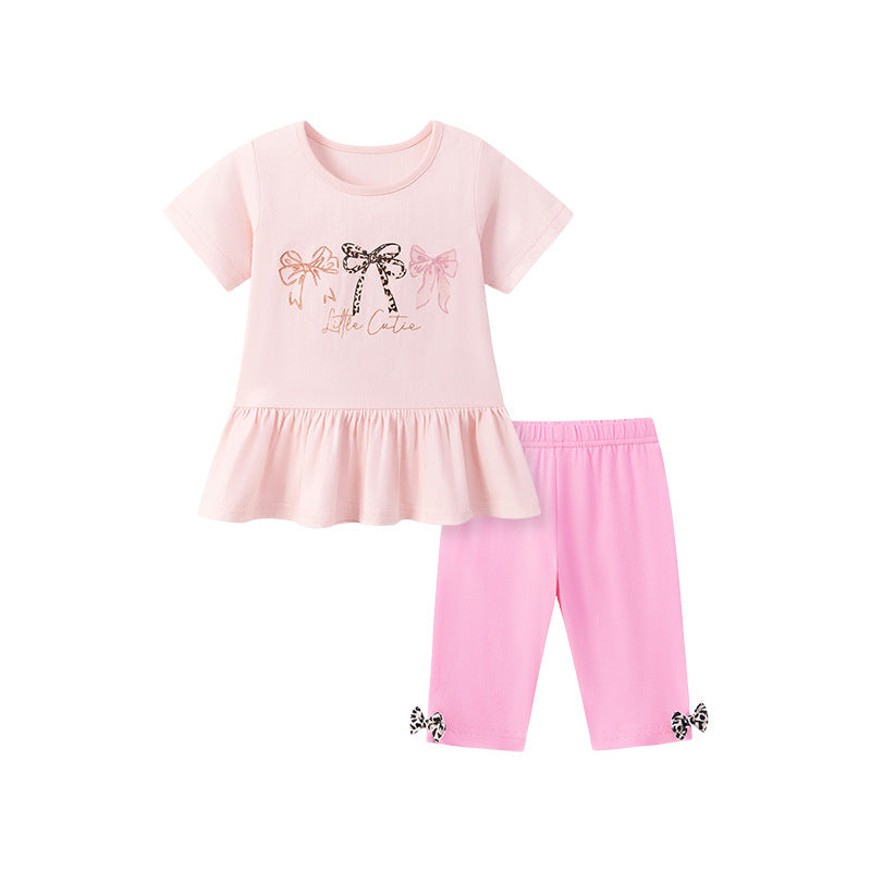 Summer New Girls' Outfit SetCute Short Sleeve Baby Set