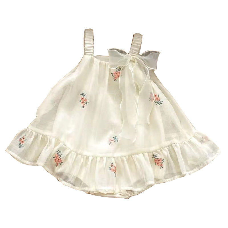 Summer Romper Dress Onesie Lightweight Baby Bodysuit Crawling Outfit for 100-Day Baby