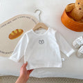 Spring Autumn Simple Infant Toddler Embroidered Cartoon Top Cotton Long Sleeve T-Shirt