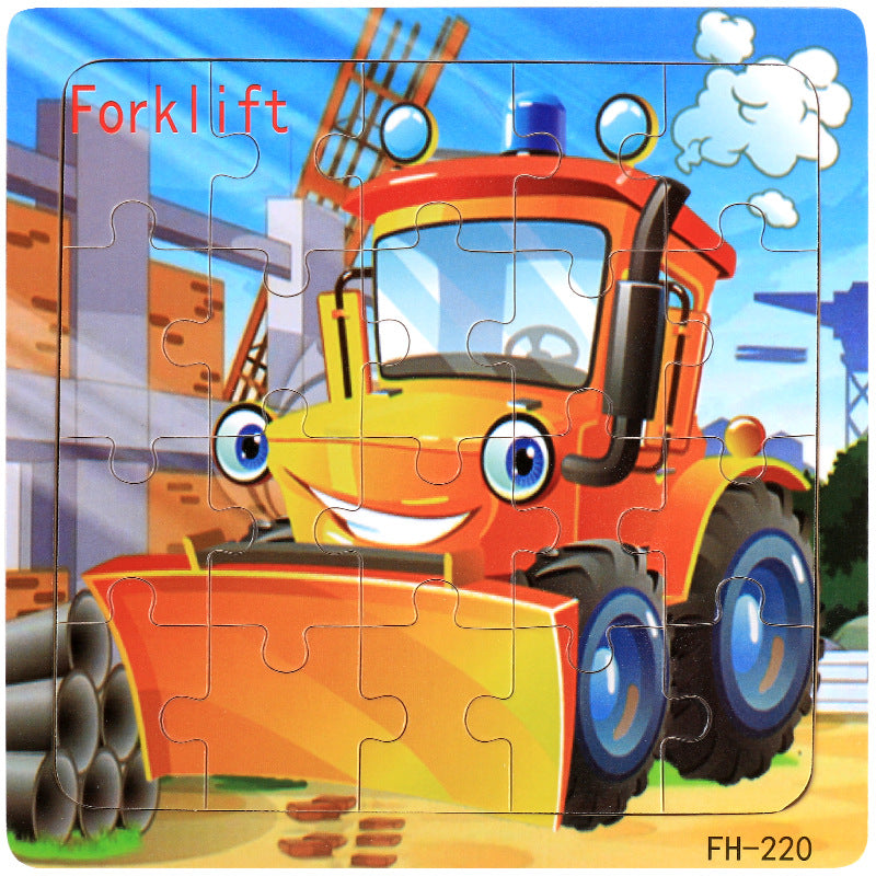 Wooden puzzle, children's animal puzzle, educational cartoon, flat puzzle toy for early childhood education