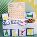 Montessori Trumpet Geometric Creative Nail Board 0.3 Children's Graphic Early Education Educational Toys Wooden Nail Board Teaching Aids