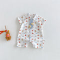 Baby Summer New Style Stereoscopic Star Tie Short Sleeve Romper Baby Adorable One-Piece Shirt