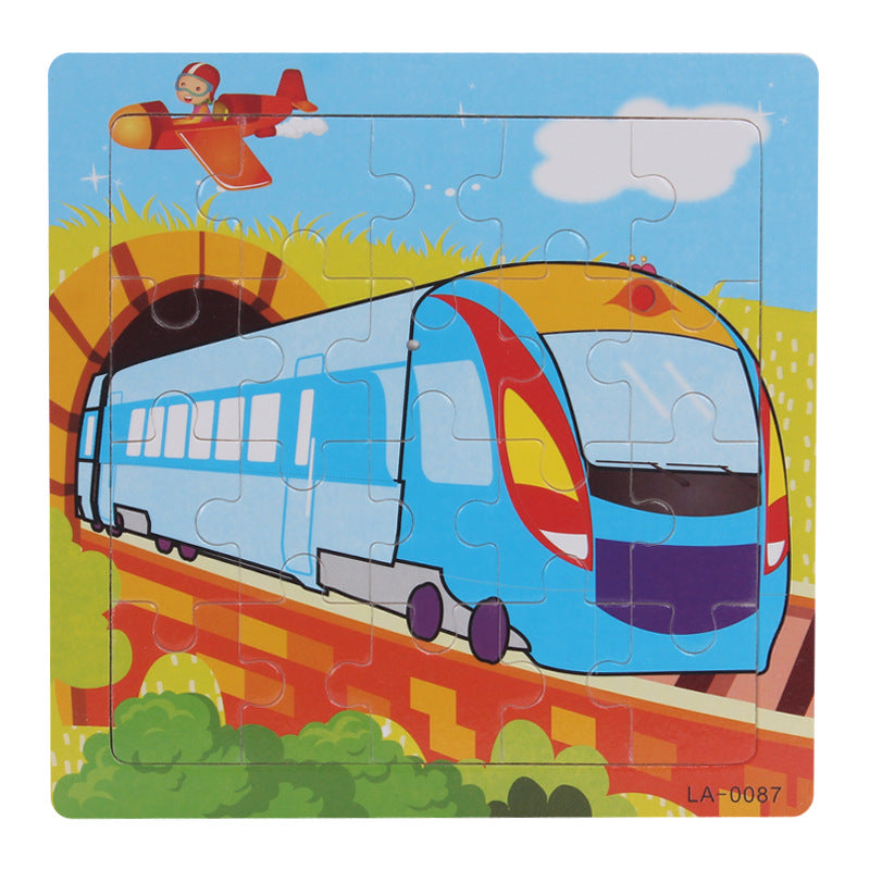 Wooden puzzle, children's animal puzzle, educational cartoon, flat puzzle toy for early childhood education