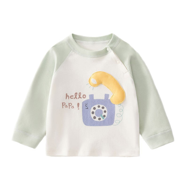 Bottom shirt baby hoodie children's cartoon long sleeved single top