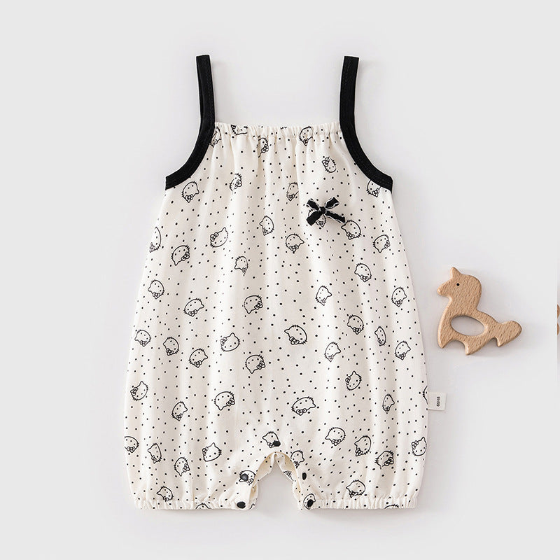 Sleeveless camisole jumpsuit for baby girls