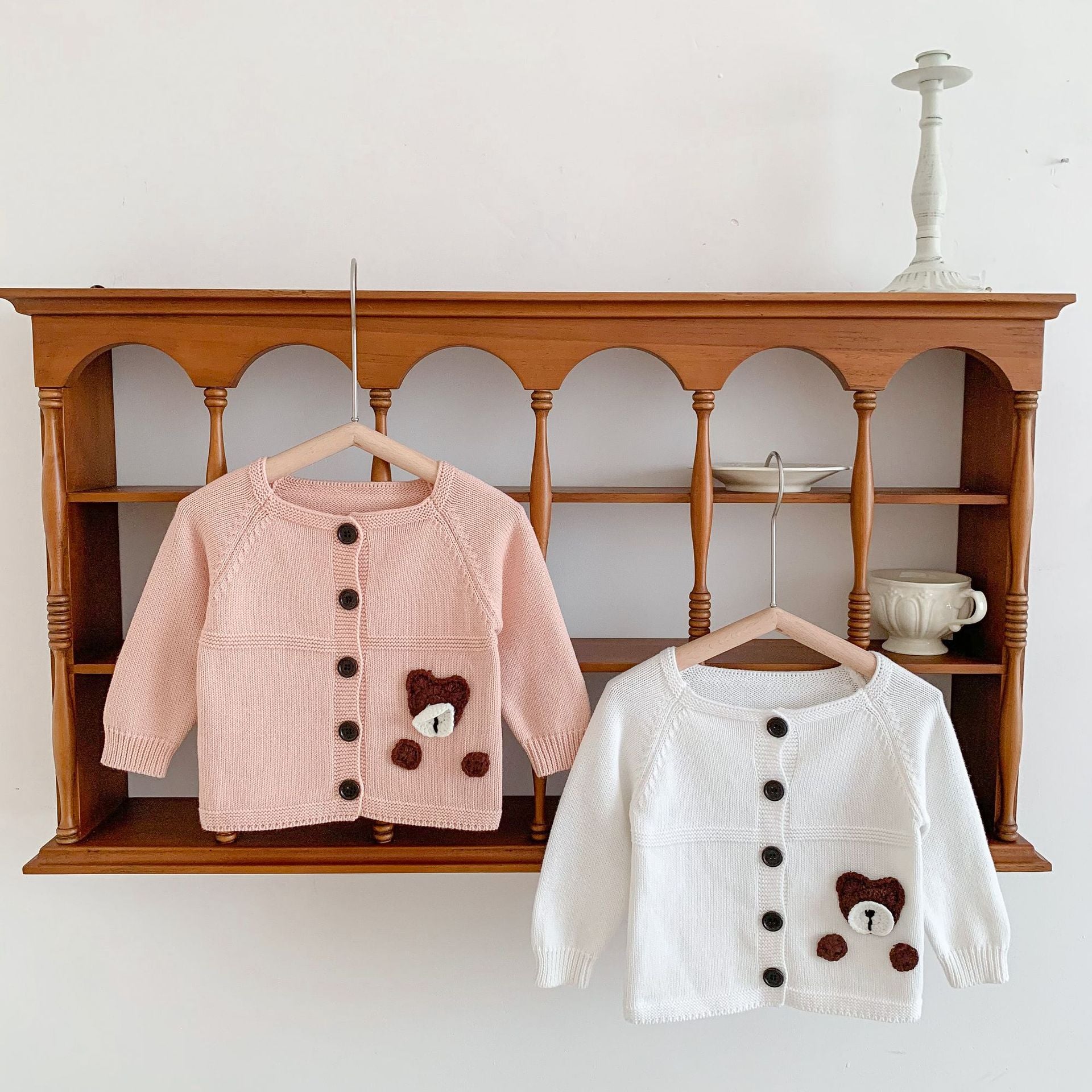 Winter  Baby Boy Girl Knit Bear Cardigan Baby Sweater Coat Long Sleeve Infant Top