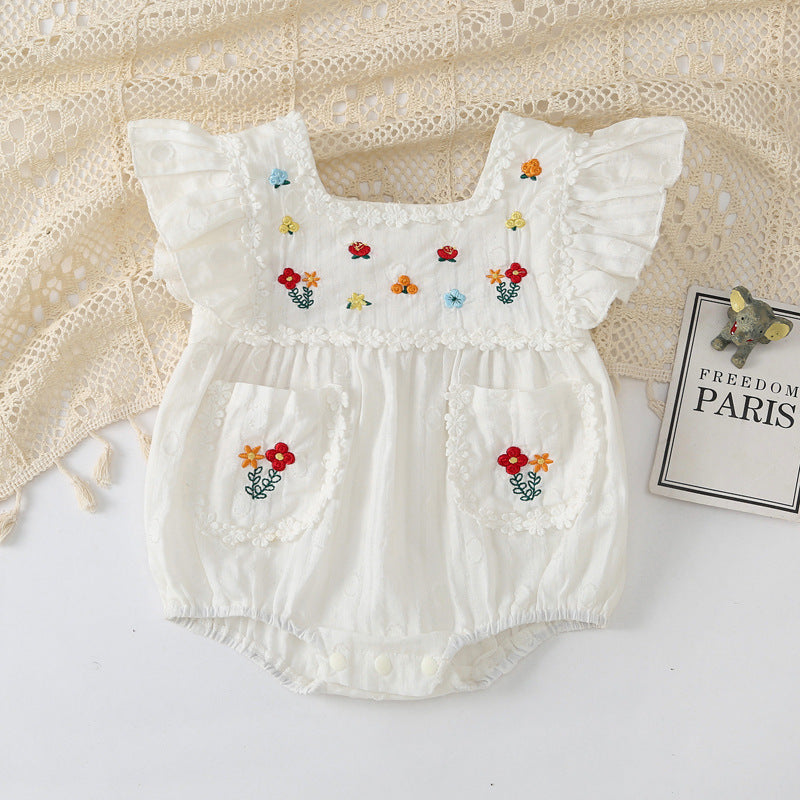 Baby Summer Clothes  Baby Girl Romper Fashionable 100-Day Outfit Summer Sister Onesie