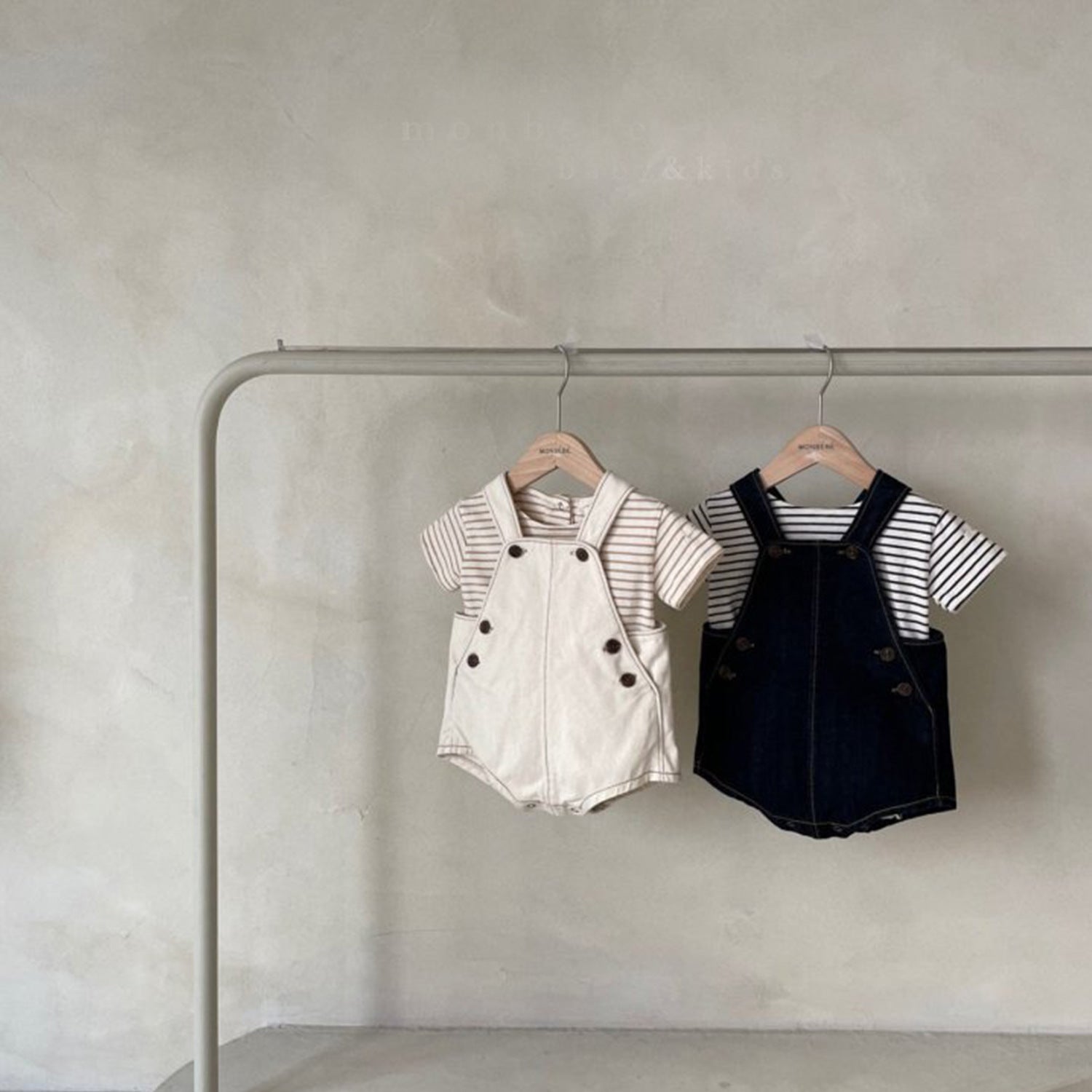 Clothing Summer Boys and Girls Short Sleeve Denim Overalls