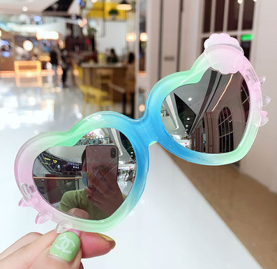 Cute Leopard Double Color Cartoon Shape Round Sunglasses Kids Vintage Sunglasses UV400 Protection Classic