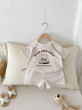 Infant and Toddler Clothes Set - Baby Summer Casual Waffle Knit Short Sleeve T-Shirt and Shorts Two-Piece Set