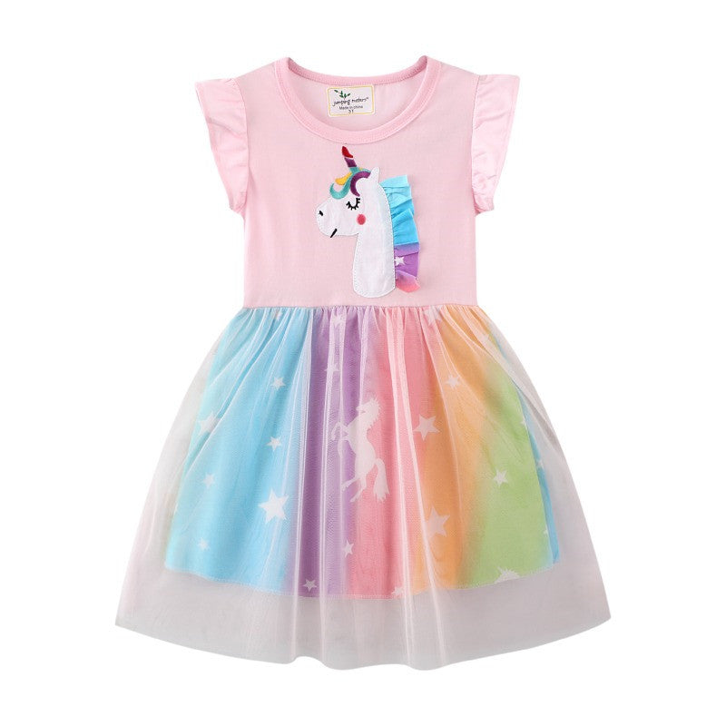 Style Mesh Dress for Girls, Summer Princess Dress for Kids