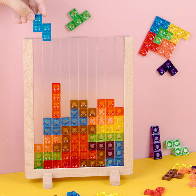Wooden 3D Tetris Jigsaw Puzzle 0.56 Children's Early Education Educational Toys Thinking Game Blocks