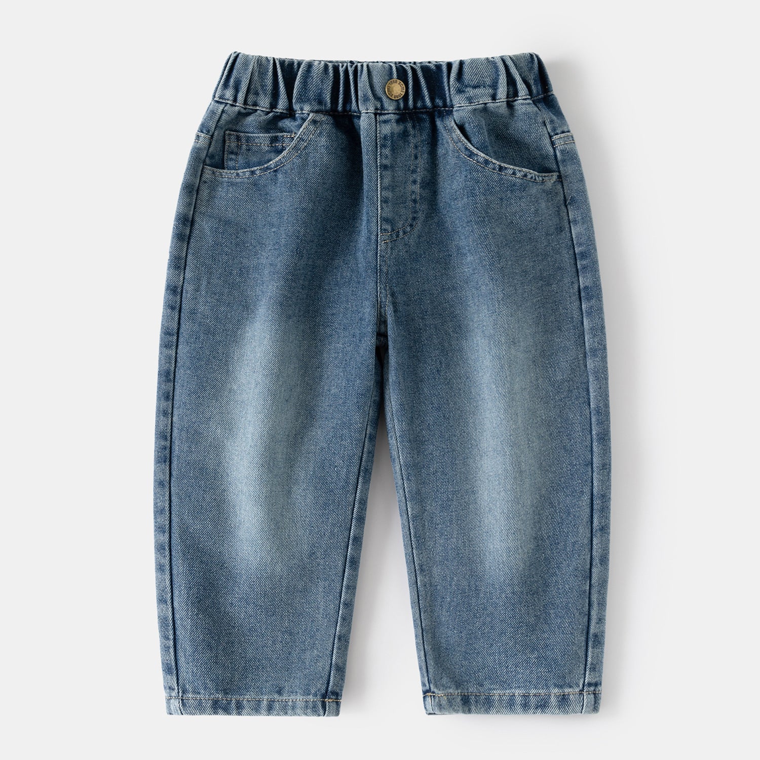 Children's Denim Long Pants Unisex Casual Versatile Kids Denim Trousers