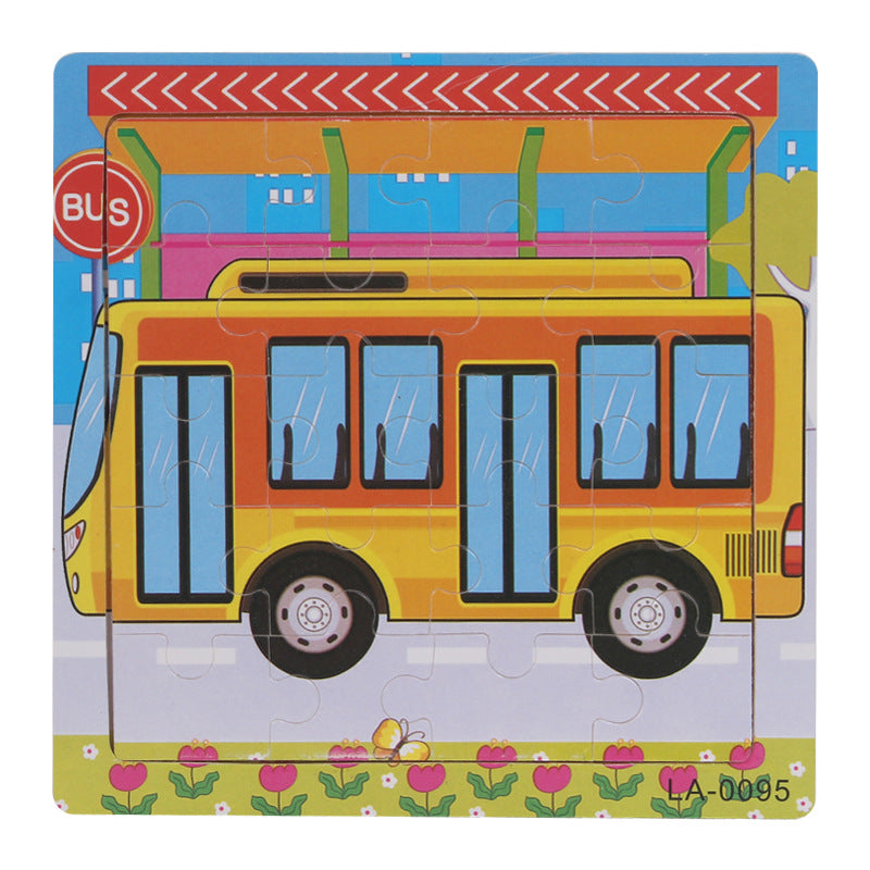 Wooden puzzle, children's animal puzzle, educational cartoon, flat puzzle toy for early childhood education