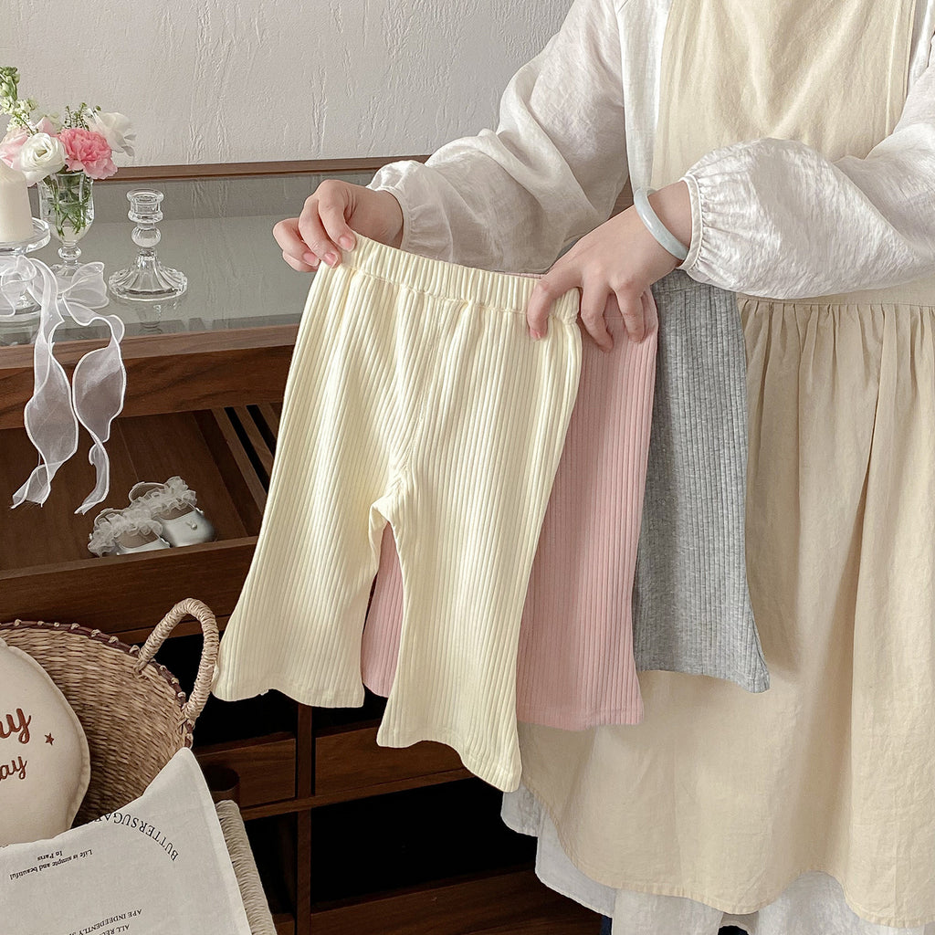 Cute Butterfly Knot Knit Pants for Baby Girls, Spring New Style, Forked Cuff Design, Fashionable and Versatile