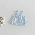 Baby Girls' Summer New Floral Lace Trimmed Sleeveless Dress with Bow