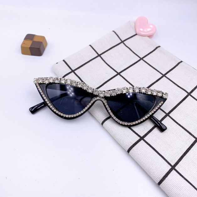5 Colors Fashion Kids Boys Girls Sunglasses Solid Color Diamond Outdoor Casual Glasses