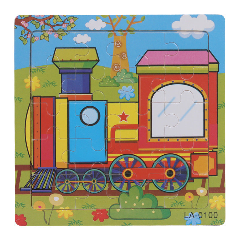 Wooden puzzle, children's animal puzzle, educational cartoon, flat puzzle toy for early childhood education