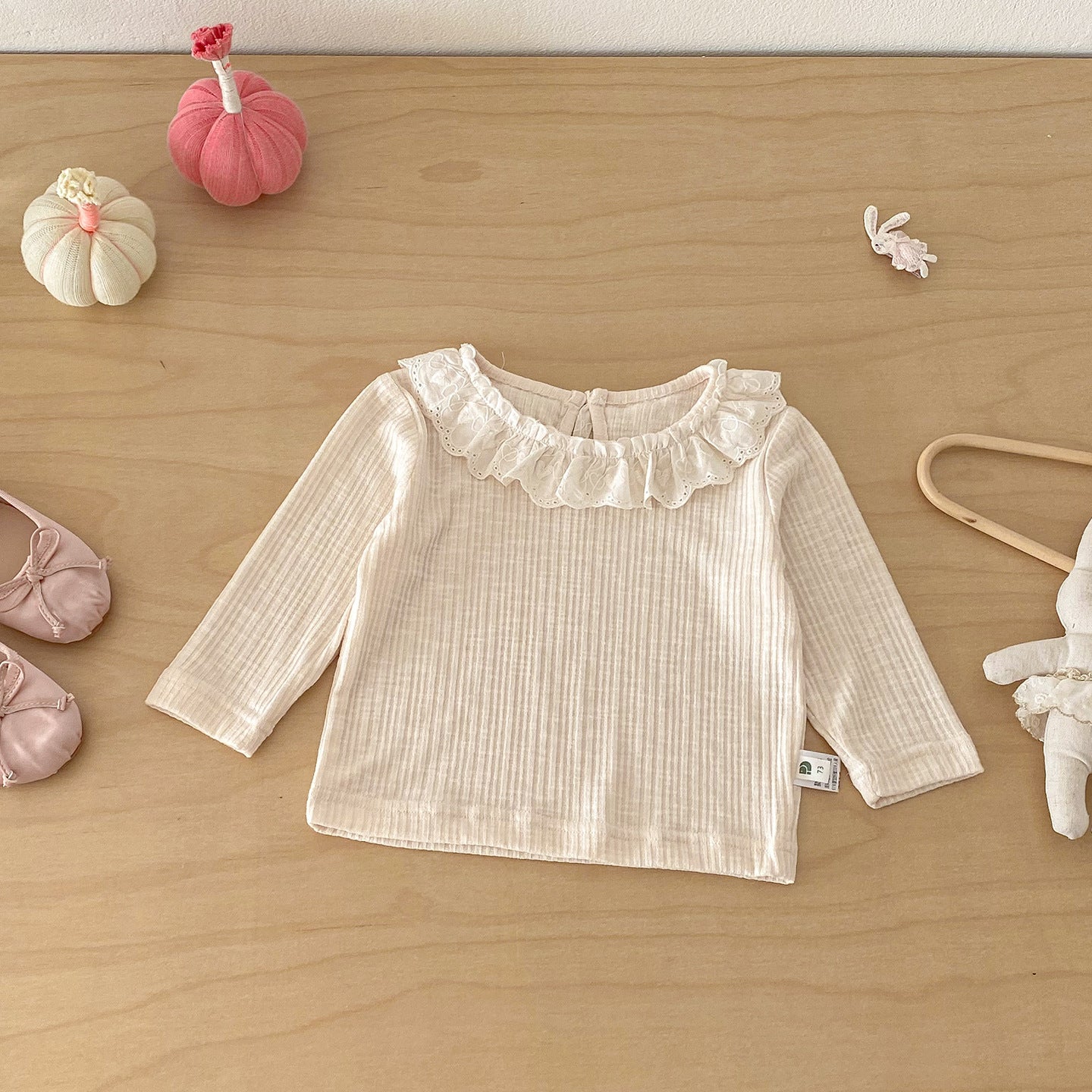 Baby Spring New Rabbit Ears Overalls Set, Girl Baby Lace Shirt Bodysuit Two-Piece Set