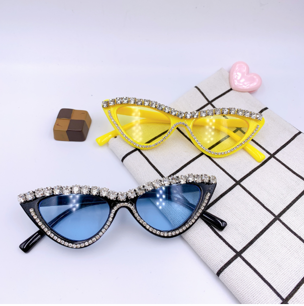 5 Colors Fashion Kids Boys Girls Sunglasses Solid Color Diamond Outdoor Casual Glasses