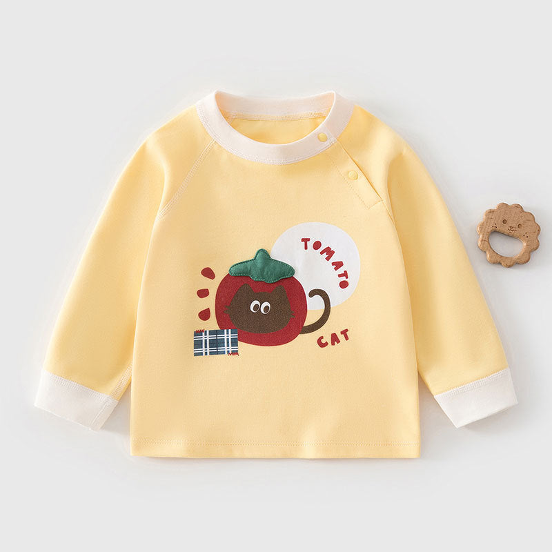 Girl Baby Cartoon Top Cotton Printed Long Sleeve T-shirt