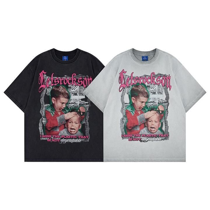 Funny kids printed short sleeves
