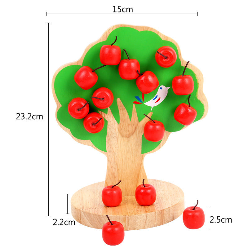 Magnetic Apple Tree Baby Wooden Apple Picking Educational Toys Early Education Intelligence Teaching Aids