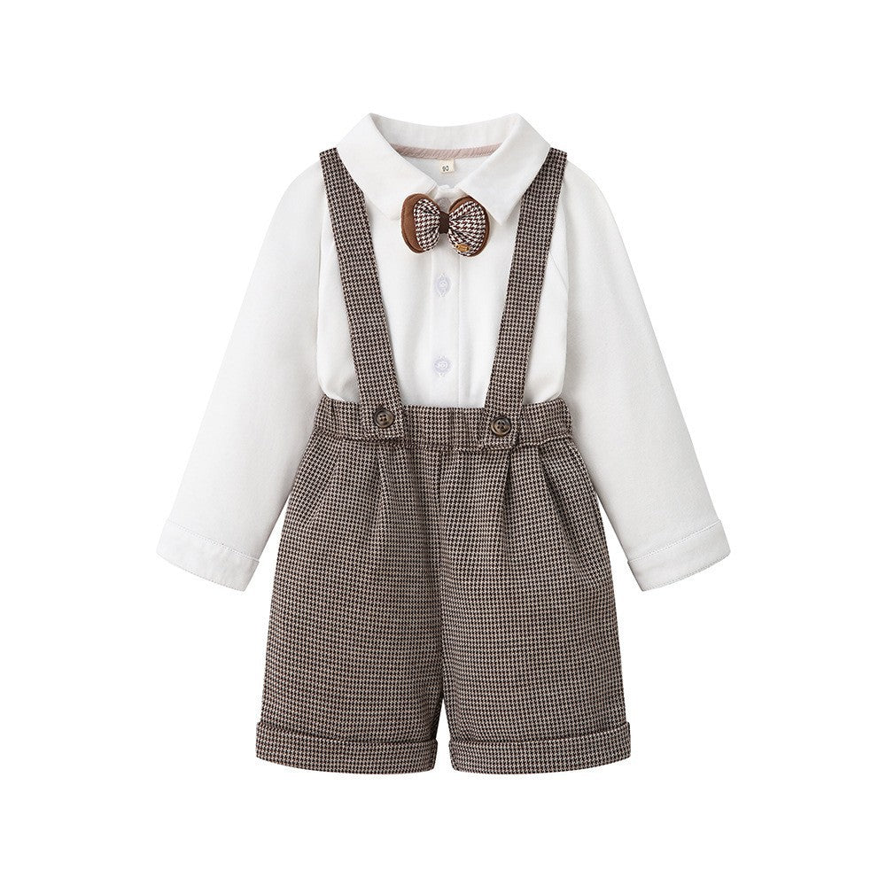 British Style Boy Overalls Birthday outfit