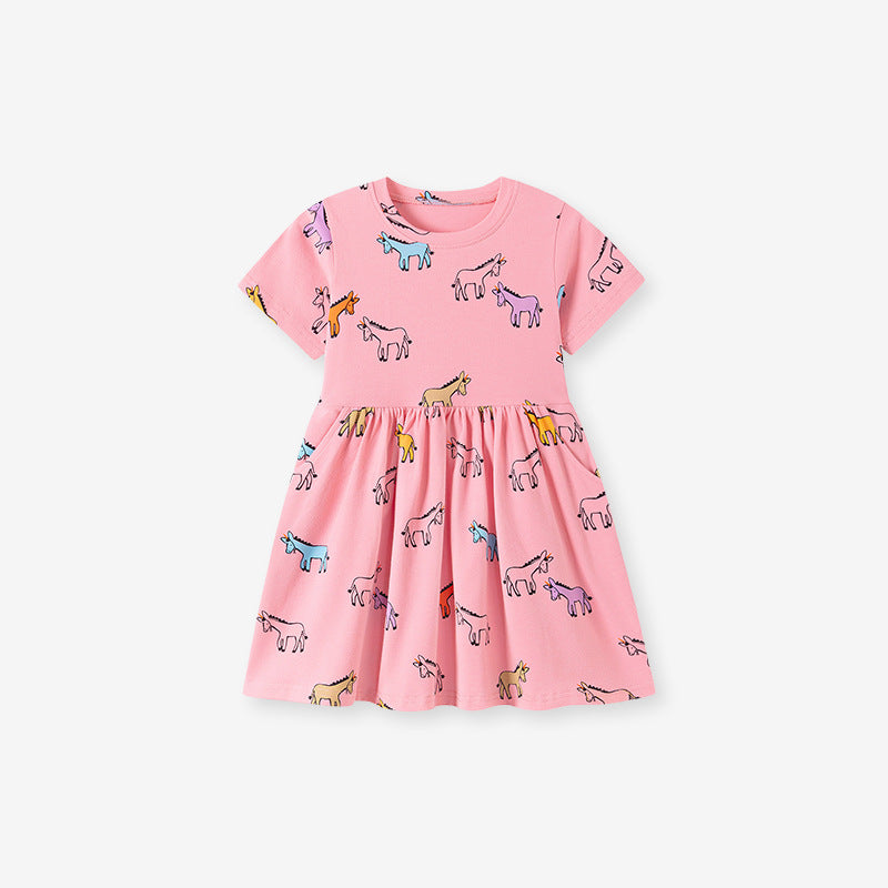 Summer Cartoon Girls' Dress, Cute Baby Dress