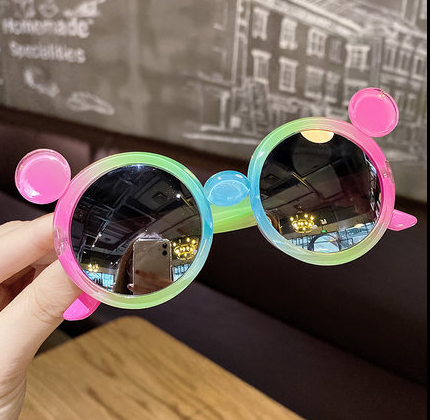 Cute Leopard Double Color Cartoon Shape Round Sunglasses Kids Vintage Sunglasses UV400 Protection Classic