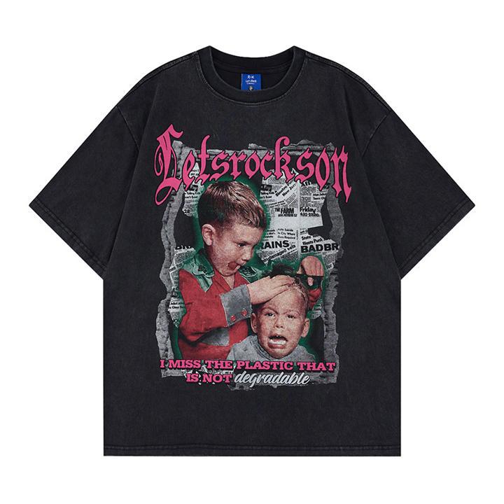 Funny kids printed short sleeves