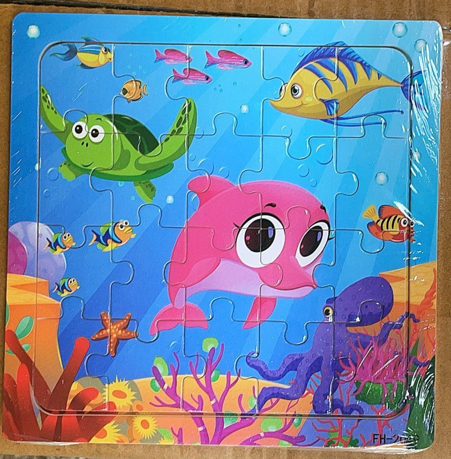 Wooden puzzle, children's animal puzzle, educational cartoon, flat puzzle toy for early childhood education