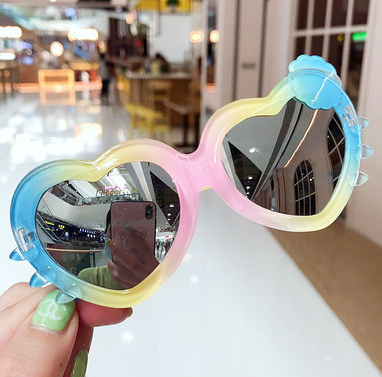 Cute Leopard Double Color Cartoon Shape Round Sunglasses Kids Vintage Sunglasses UV400 Protection Classic