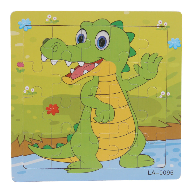 Wooden puzzle, children's animal puzzle, educational cartoon, flat puzzle toy for early childhood education
