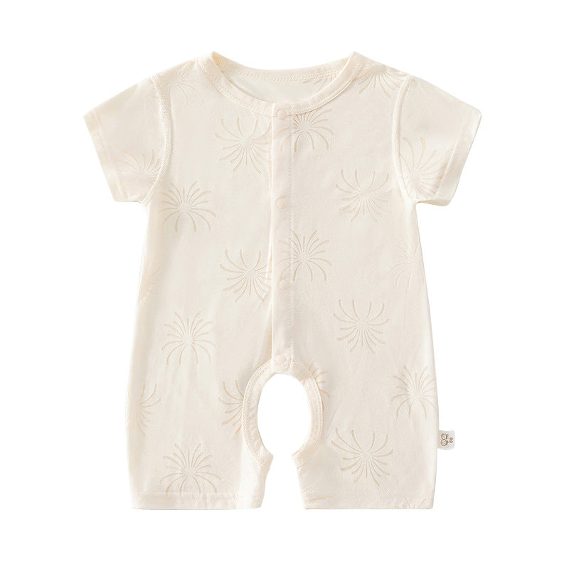 Summer thin baby jumpsuit short sleeved shorts crawling suit