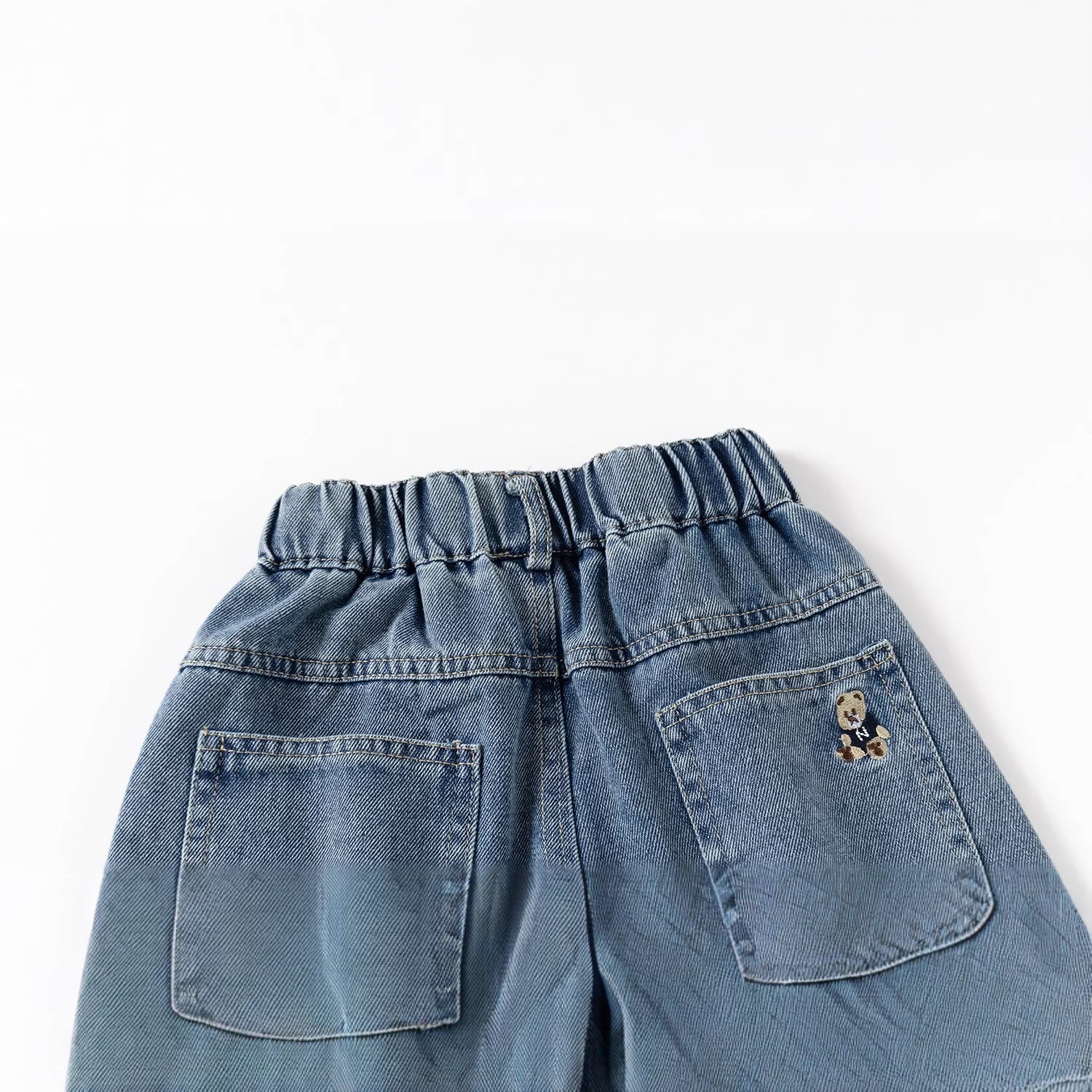 Boy's Casual Denim Long Pants Kids Cartoon Solid Color Jeans