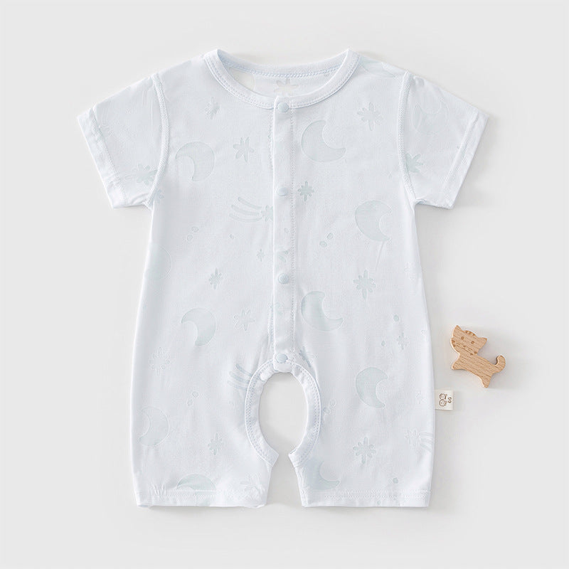 Summer thin baby jumpsuit short sleeved shorts crawling suit