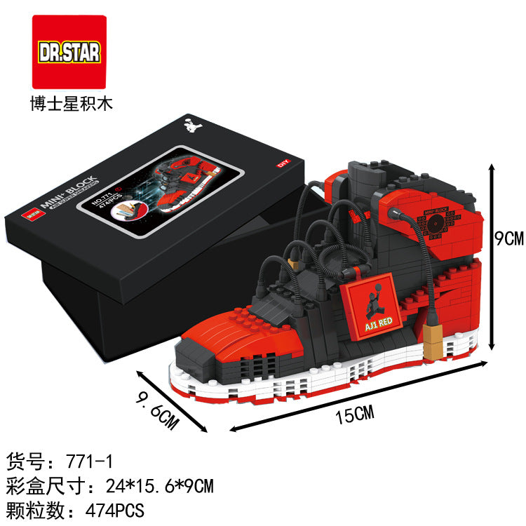 Doctor Star 771 new building blocks sneakers Chicago coconut sports shoes assembly ornaments pen holder boys and girls toys
