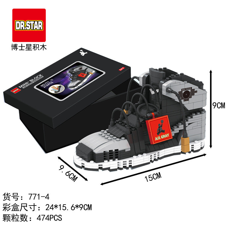 Doctor Star 771 new building blocks sneakers Chicago coconut sports shoes assembly ornaments pen holder boys and girls toys