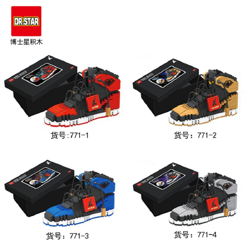 Doctor Star 771 new building blocks sneakers Chicago coconut sports shoes assembly ornaments pen holder boys and girls toys