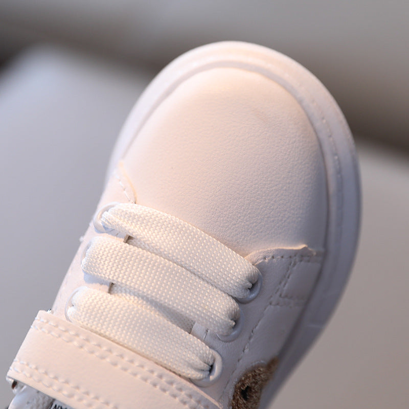 Children's shoes autumn new children's sports shoes panda baby girls white shoes boys casual shoes one piece dropshipping
