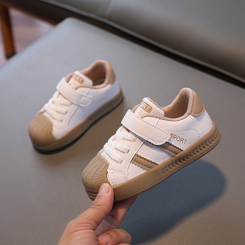2024 Spring and Autumn New Children's Shoes Boys Baby Shoes Infant Shell Toe Shoes Girls White Shoes Wholesale