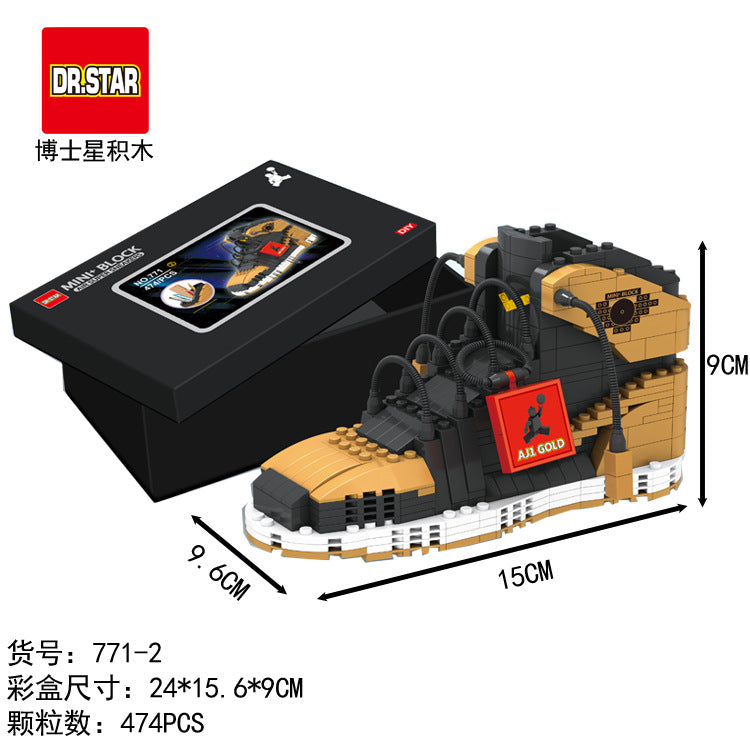 Doctor Star 771 new building blocks sneakers Chicago coconut sports shoes assembly ornaments pen holder boys and girls toys