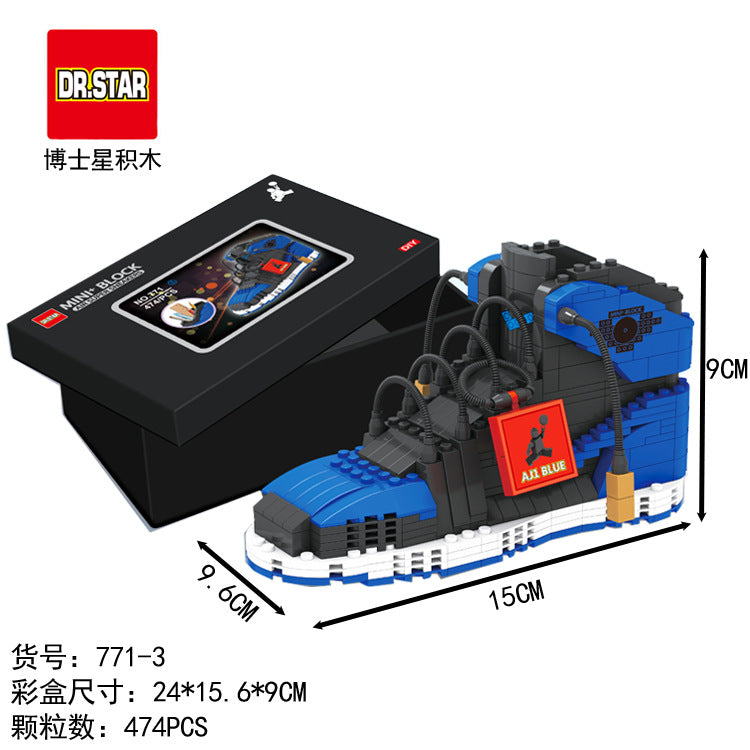 Doctor Star 771 new building blocks sneakers Chicago coconut sports shoes assembly ornaments pen holder boys and girls toys
