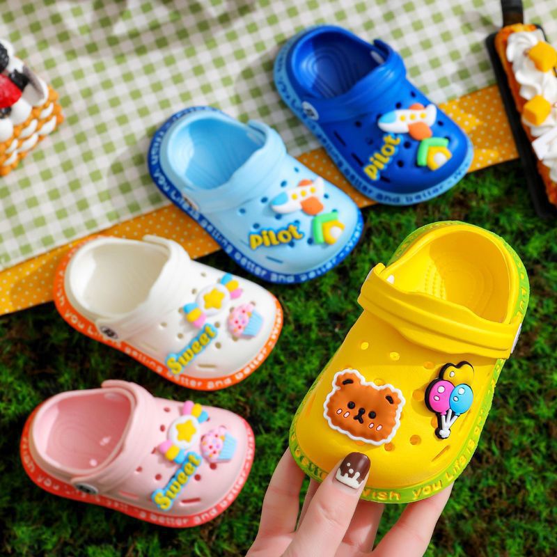 Eva baby hole shoes children's sandals and slippers baby girls summer children's boys non-slip toddler Baotou slippers