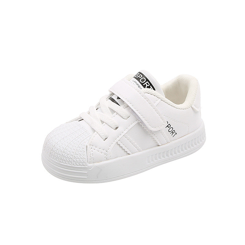 2024 Spring and Autumn New Children's Shoes Boys Baby Shoes Infant Shell Toe Shoes Girls White Shoes Wholesale